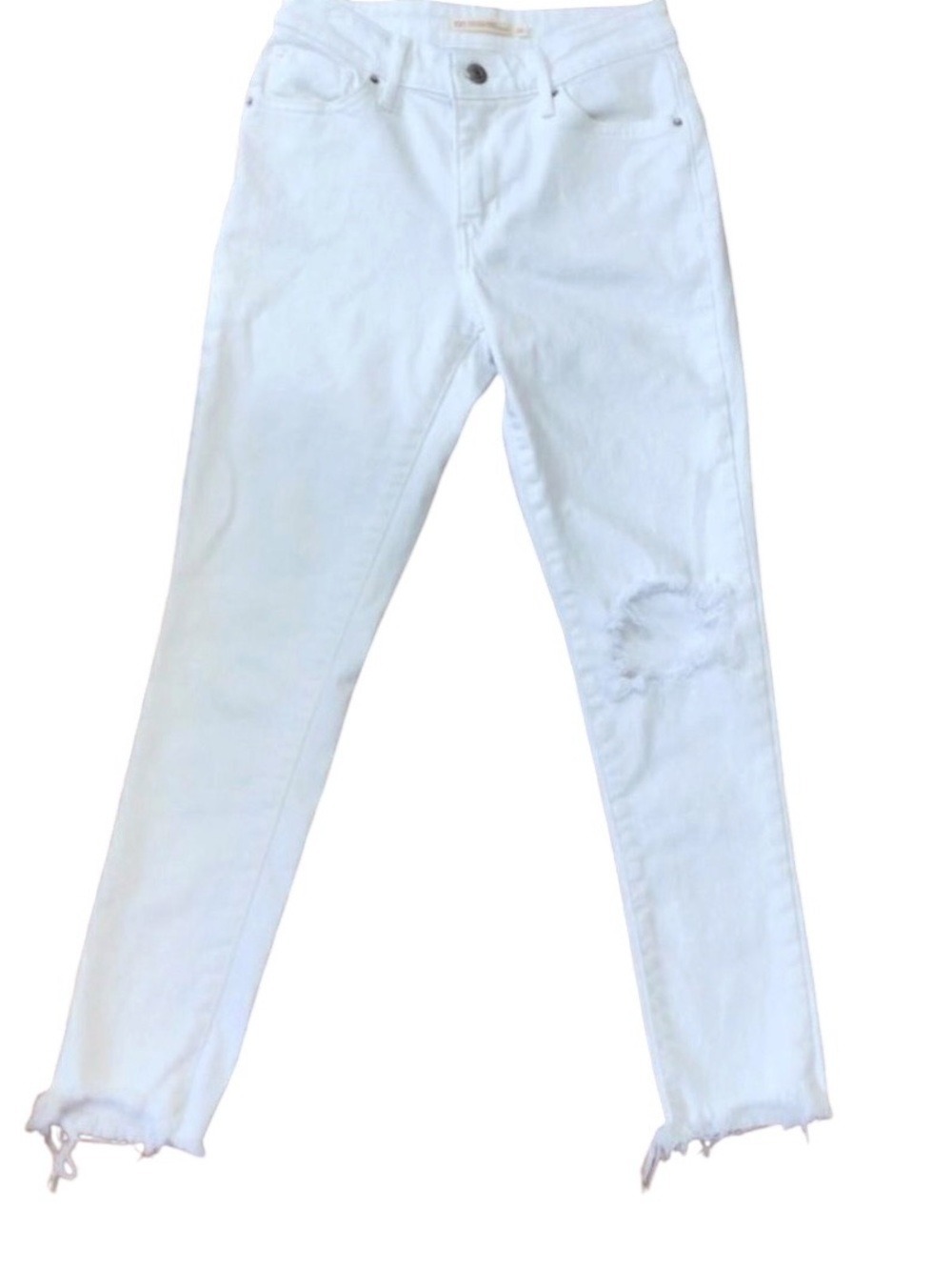 LEVI’S 721 distressed high rise skinny  denim jeans 26 white